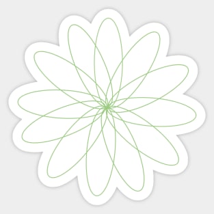 Green Spiral Flower Sticker